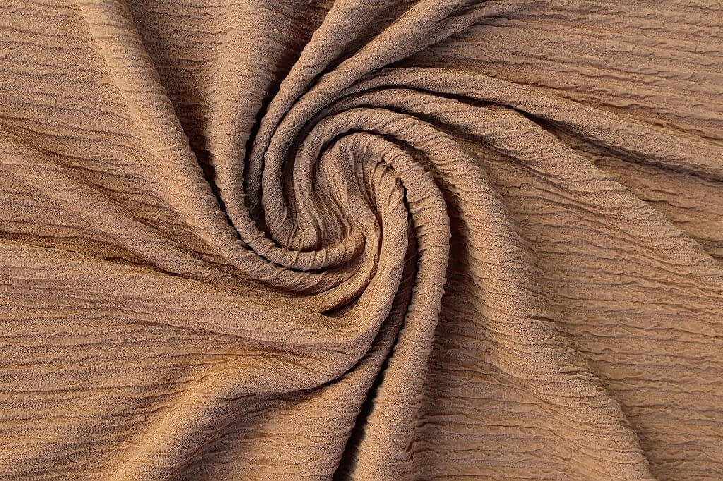 KNIT FUKURO PLAIN DYED WITH 3D STRIPED TEXTURE COL.2 COFFEE Knit Fukuro Beige Solid color