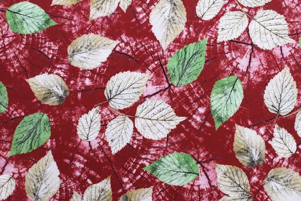 SUPER SOFT STRETCH DRESS PRINT FABRIC DES.10/1 DARK RED BACKGROUND