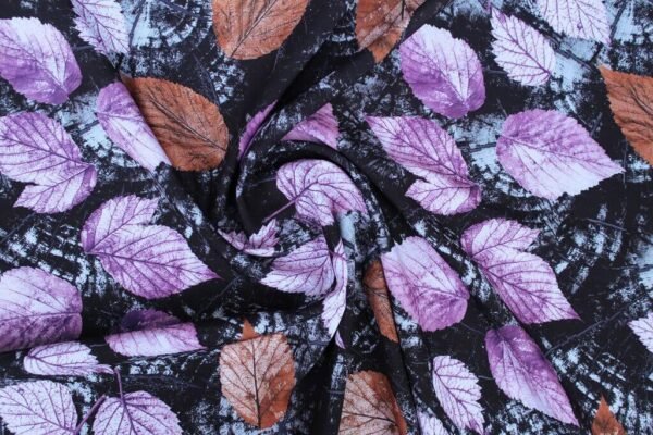 Polyester stretch dress fabric leaves black