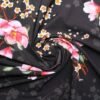 Polyester Stretch Dress Fabric Black Floral Print