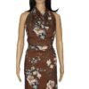 POLYESTER STRETCH DRESS FABRIC DES.3/1 BROWN BACKGROUND