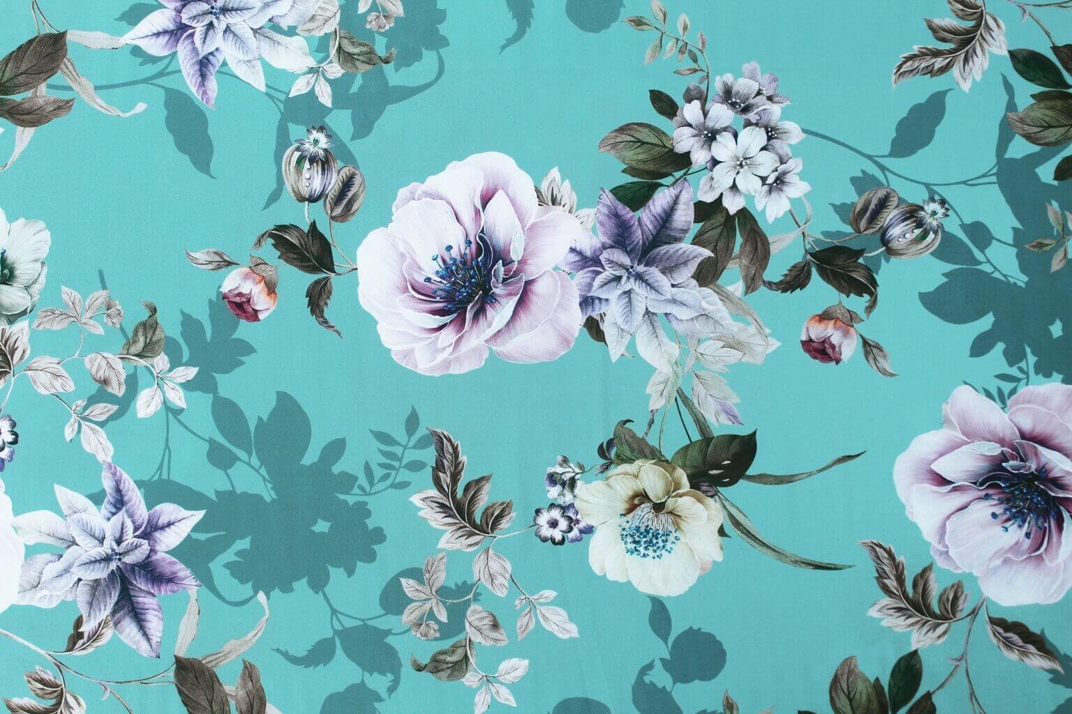 POLYESTER STRETCH DRESS FABRIC DES.4/1 POWDER TURQOISE BACKGROUND POLYESTER STRETCH DRESS FABRIC DES.4/1 POWDER TURQOISE BACKGROUND