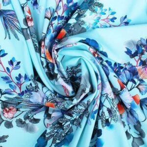 Dress Fabric Floral Sky Blue