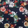 Polyester Stretch Dress Woven Fabric Floral Navy Blue