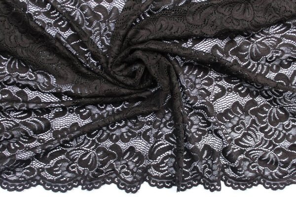 Black Lace with scalloped edge