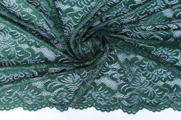 Dark Green Lace with scalloped edge