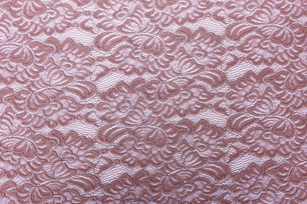 NYLON LACE SPANDEX PALE ROSE Pale rose Lace with scalloped edge