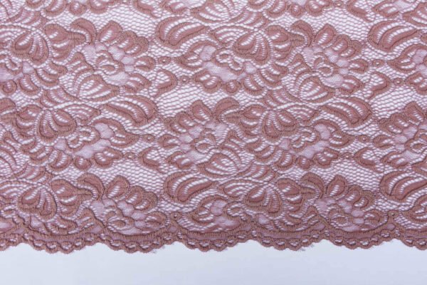 Pale rose Lace with scalloped edge