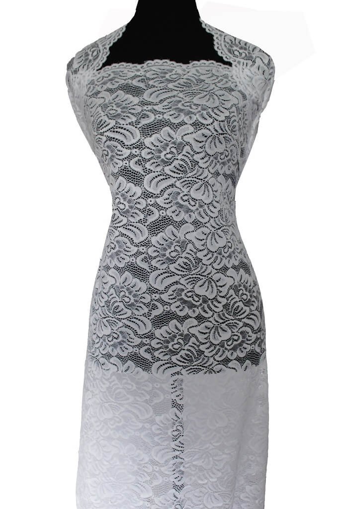 NYLON LACE SPANDEX SNOW WHITE