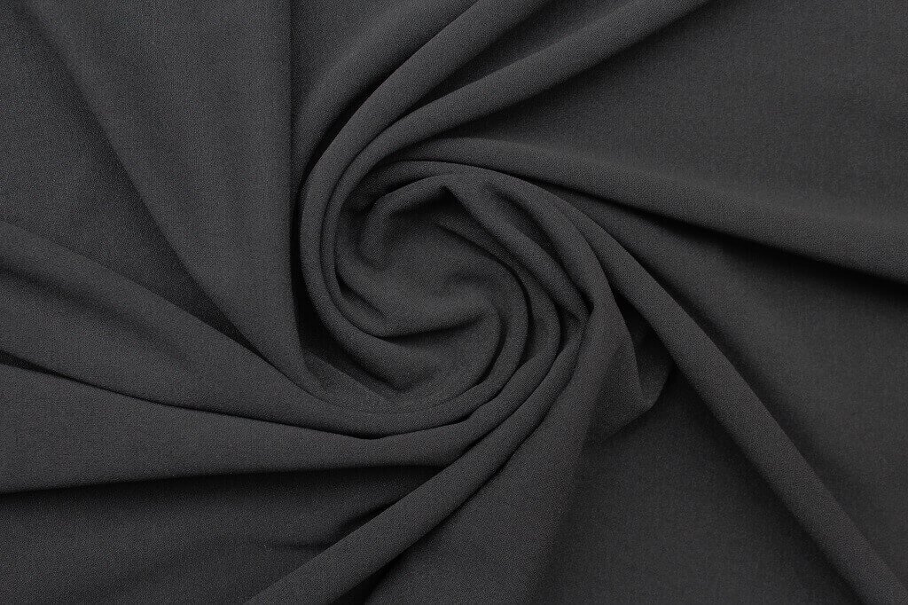 TECHNO CREPE PLAIN DYED BLACK Techno-Crepe Knit Fabric Black