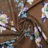 POLYESTER STRETCH DRESS FABRIC DES.3/1 BROWN BACKGROUND