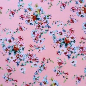 POLYESTER STRETCH DRESS FABRIC DES.9/2 PINK BACKGROUND