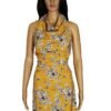 POLYESTER STRETCH DRESS FABRIC DES.9/4 MUSTARD BACKGROUND