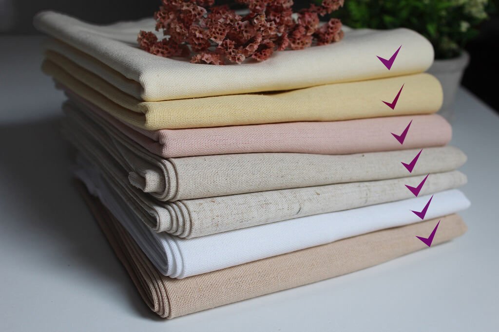 Linen Solid Linen Precut Bundle of 7 colors assorted A bundle of seven pieces assorted colors of solid linen fabric.