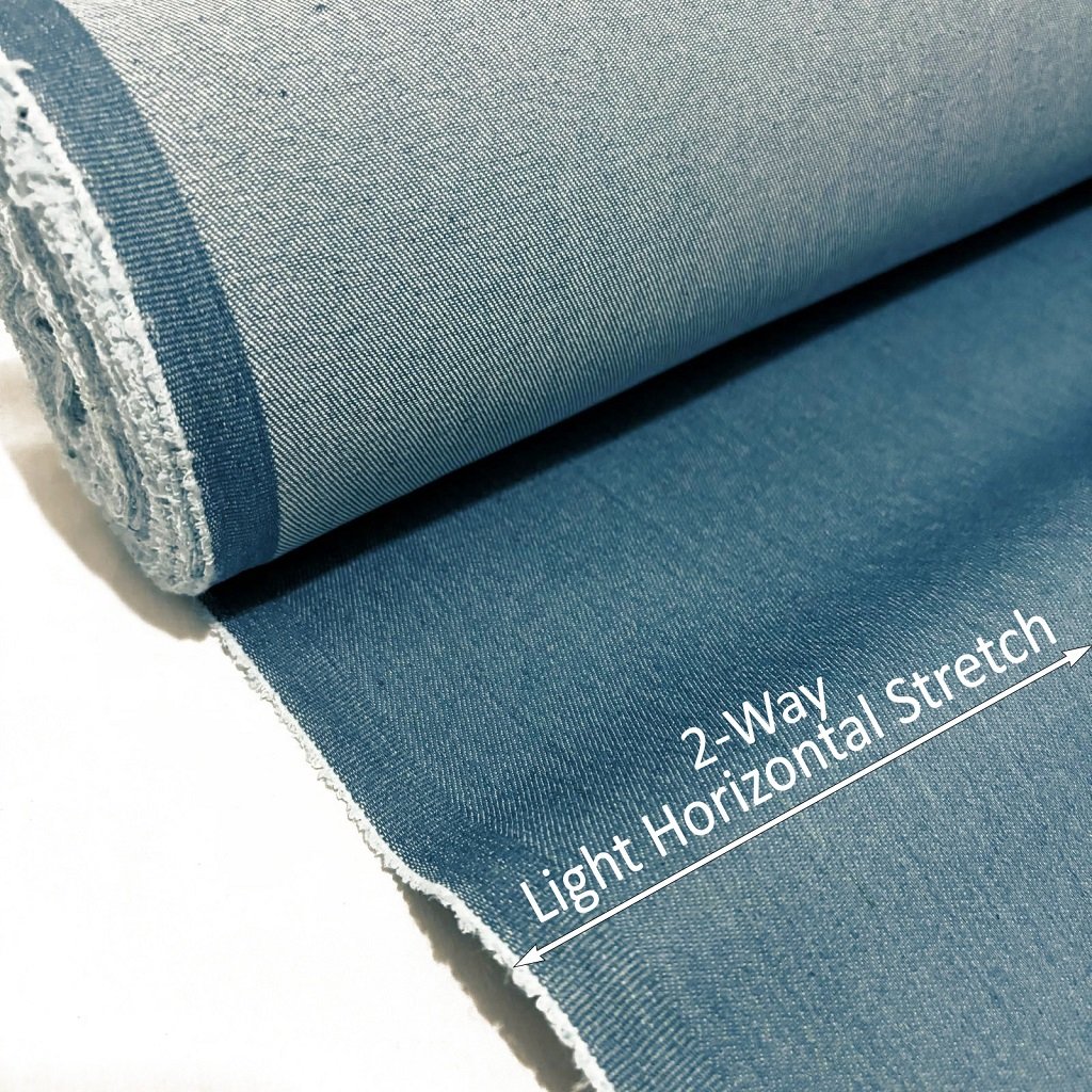 Breeze Blue Denim fabric, jean fabric, jean material, medium weight denim fabric by the yard img3