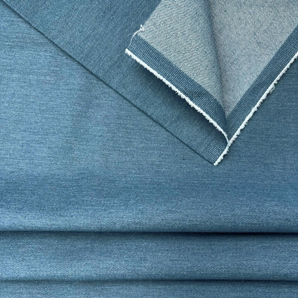 Breeze Blue Denim fabric, jean fabric, jean material, medium weight denim fabric by the yard img4