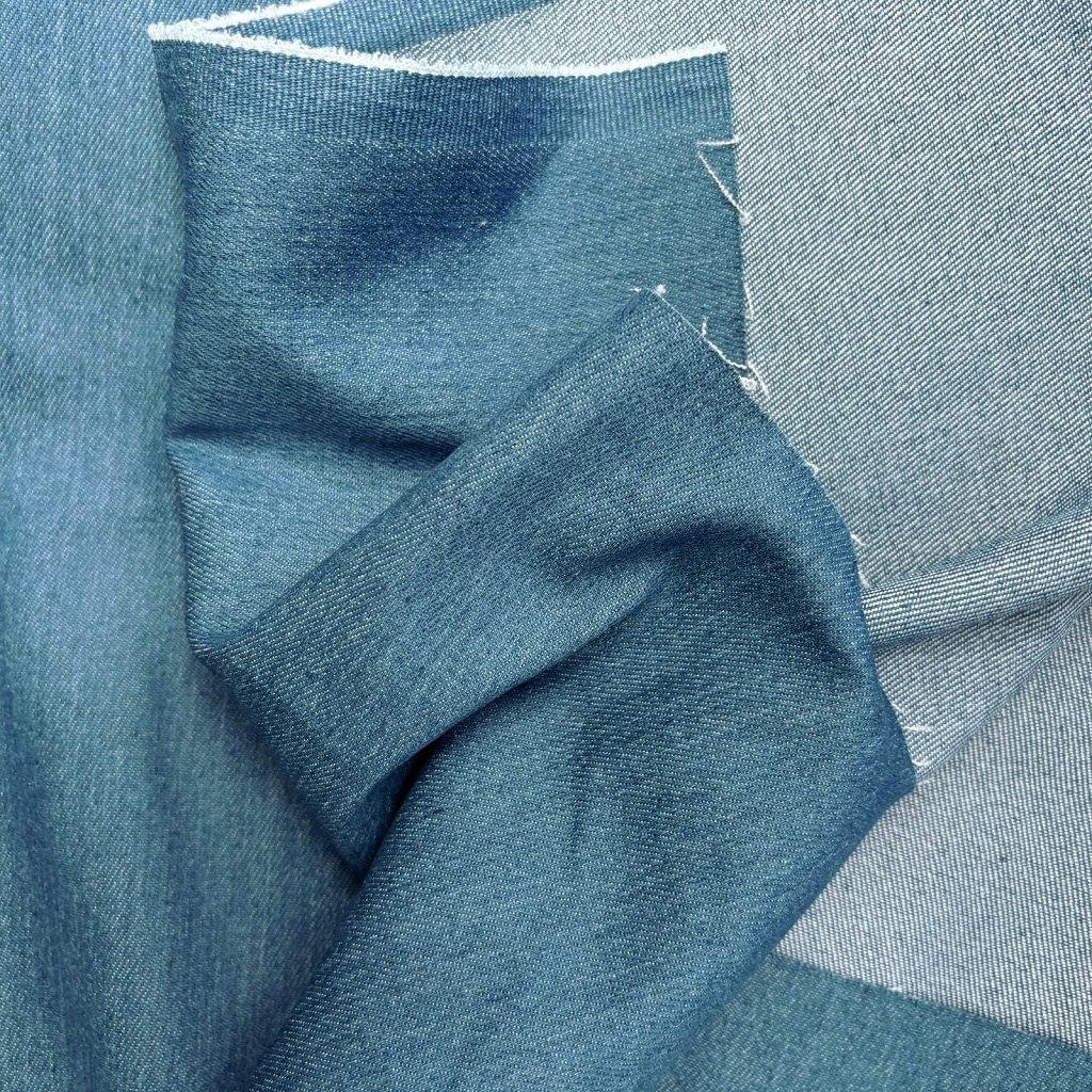 Breeze Blue Denim fabric, jean fabric, jean material, medium weight denim fabric by the yard img5