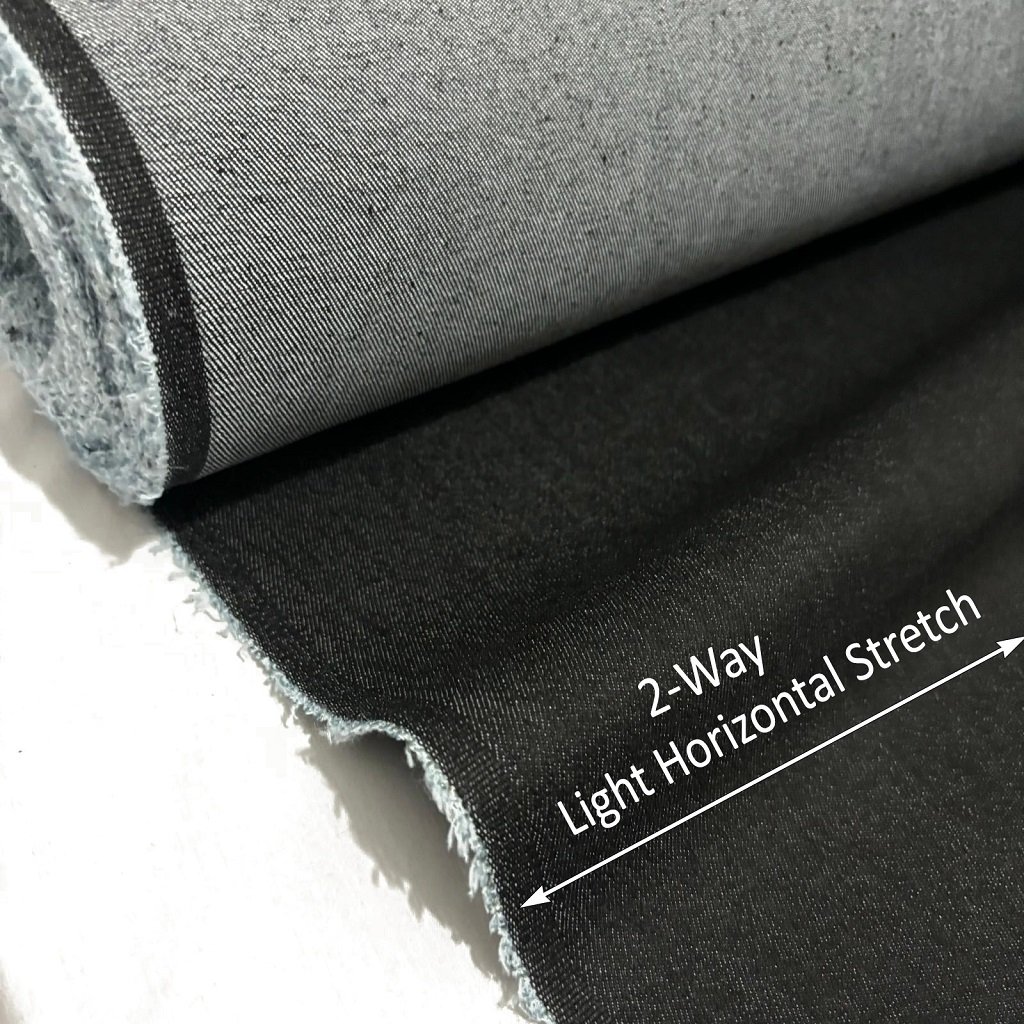 Gray Black Denim fabric, jean fabric, jean material, medium weight denim fabric by the yard img3