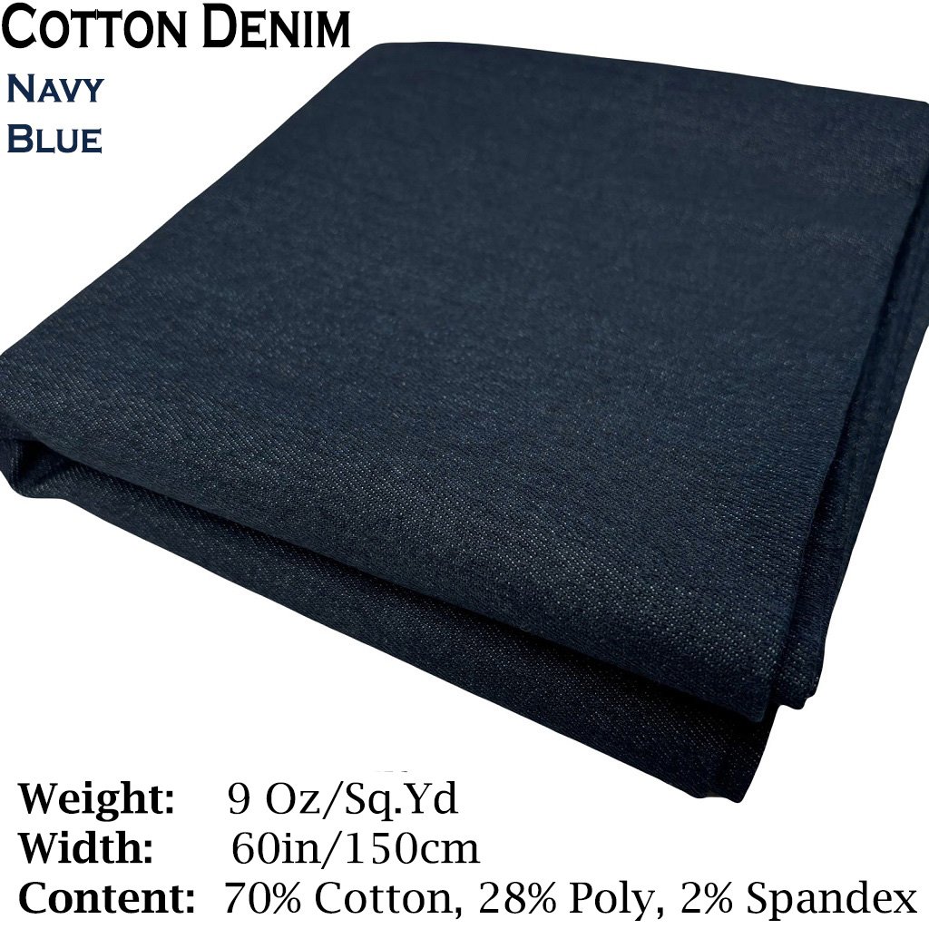 9 oz Navy Blue Denim Fabric for sewing, crafting|Medium Weight Denim Fabric |Denim fabric by the yard |Jean Material|Navy Blue Denim Material|Navy Blue Jean Fabric Navy Blue Denim fabric, jean fabric, jean material, medium weight denim fabric by the yard img2