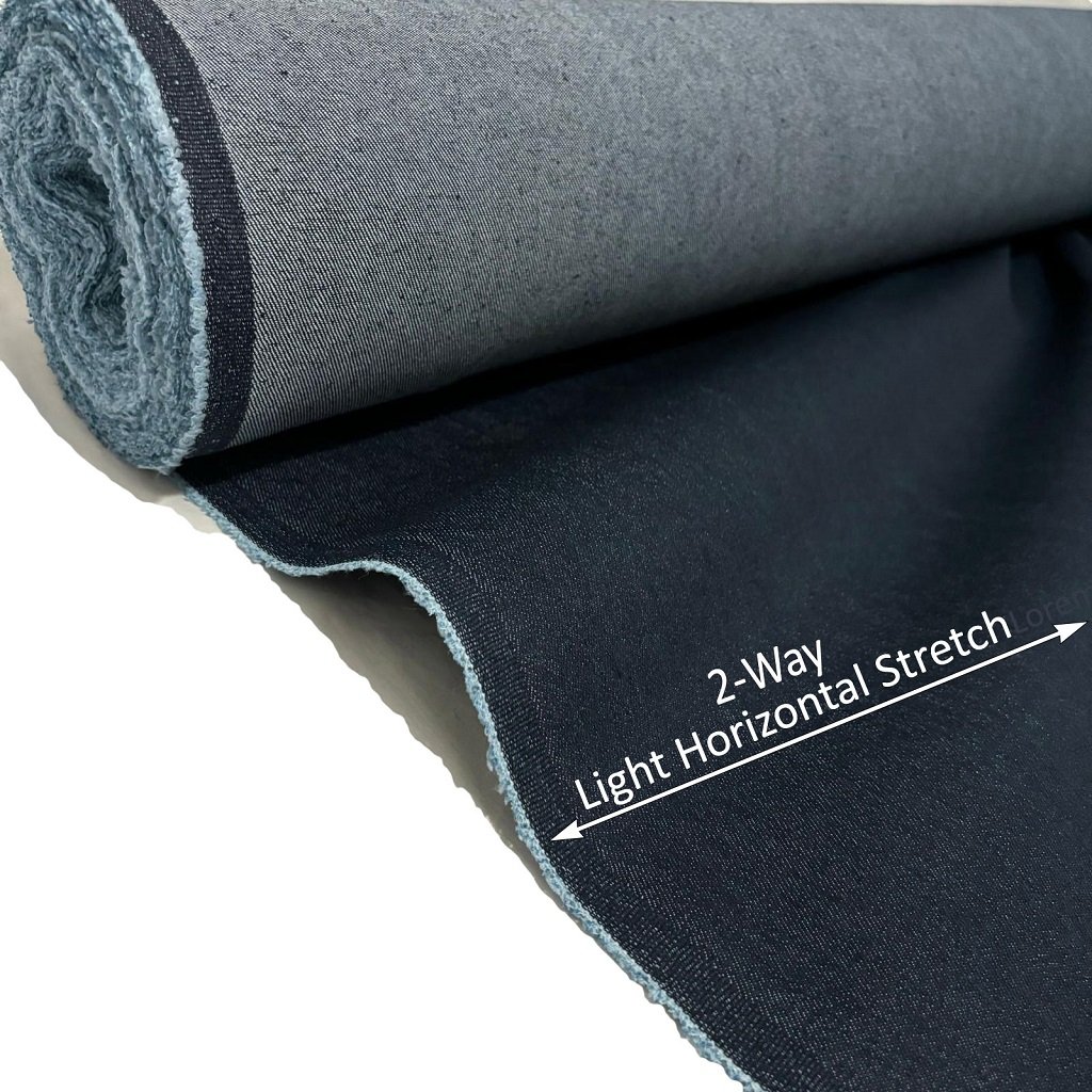 Navy Blue Denim fabric, jean fabric, jean material, medium weight denim fabric by the yard img3