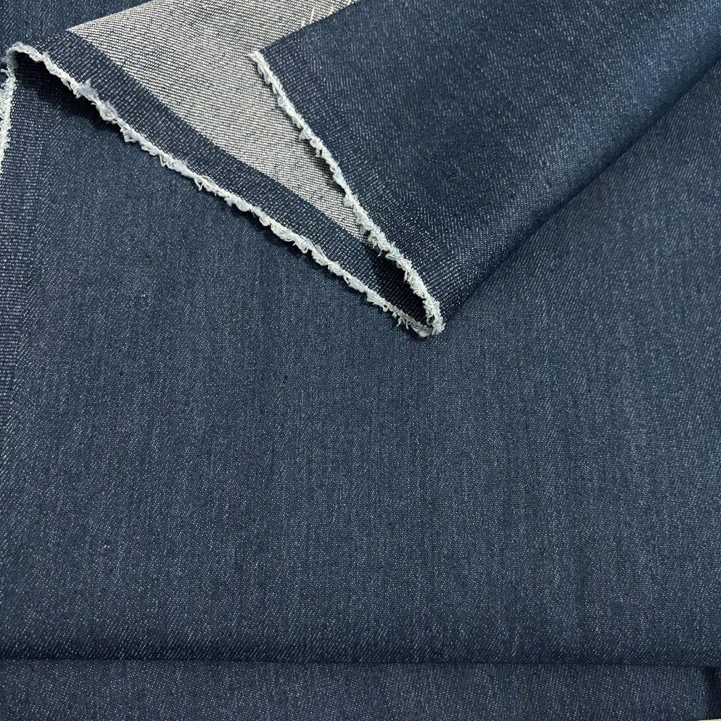Navy Blue Denim fabric, jean fabric, jean material, medium weight denim fabric by the yard img4