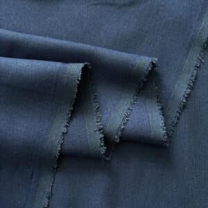 Linen material, Linen Fabric by the yard for clothing, Embroidery linen fabric, Dark blue