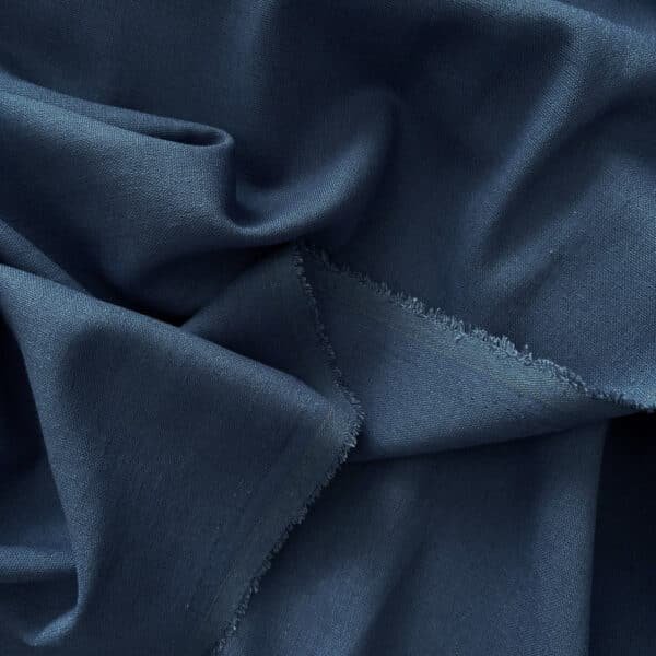 Linen material, Linen Fabric by the yard for clothing, Embroidery linen fabric, Dark blue