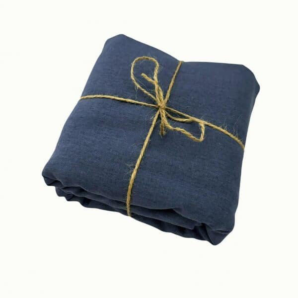 Linen material, Linen Fabric by the yard for clothing, Embroidery linen fabric, Dark blue